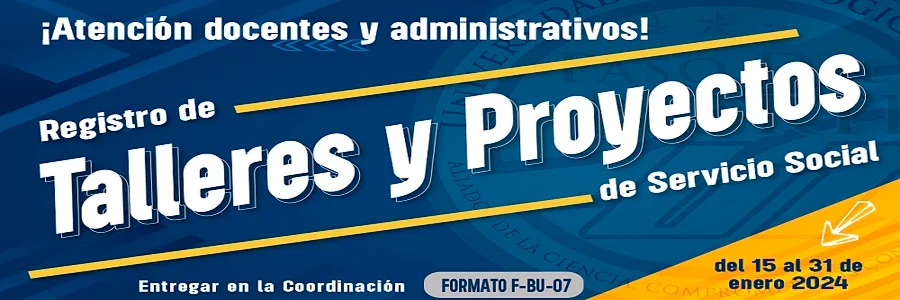 Registro de talleres y proyectos de servicio social